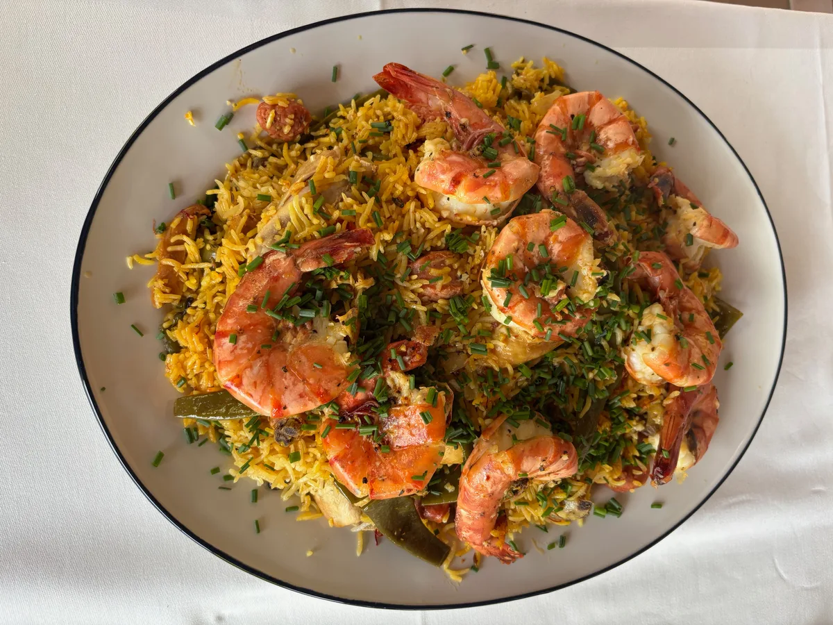 Pilaw mit Crevetten aus dem Restaurant Jambo